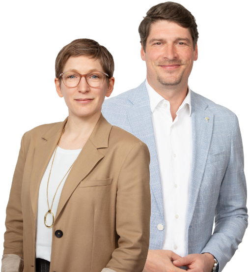 Pocast Hosts: Sandra Simlinger und Michael Vaclav
